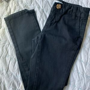 Old Navy Girls Black Skinny Chino Pants 6 Slim EUC